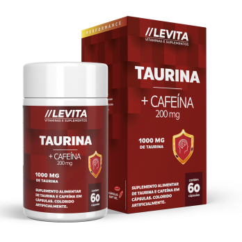 TAURINA 1000MG + CAFEÍNA 200MG C/60 CAPS | LEVITA VITAMINAS E SUPLEMENTOS